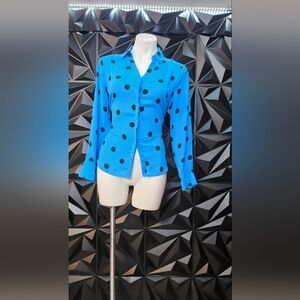 Worthington Electric Blue Polka Dot blouse